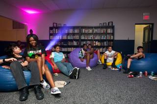 Friends hang out on bean bags in the new teen center during the grand-opening party funded by Sands Expo at the Boys and Girls Club at 2850 S. Lindell Road in Las Vegas Monday, August 19, 2013.